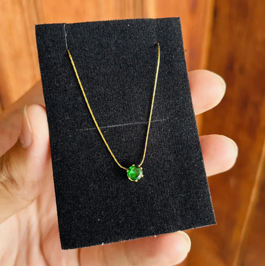 Premium Quality Stainless Steel Green Diamond Necklace