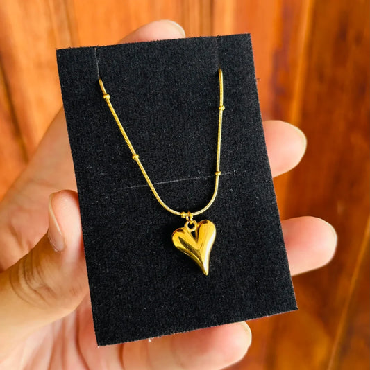 Premium Quality Stainless Steel Golden Heart Necklace
