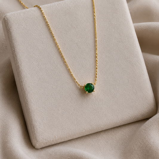 Stainless Steel Green Diamond Necklace
