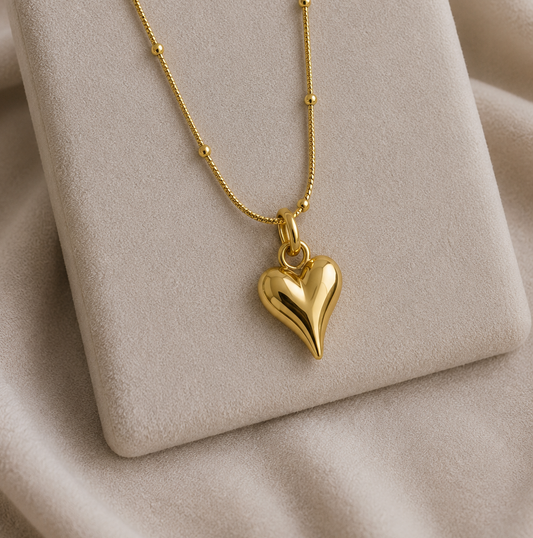 Stainless Steel Golden Heart Necklace