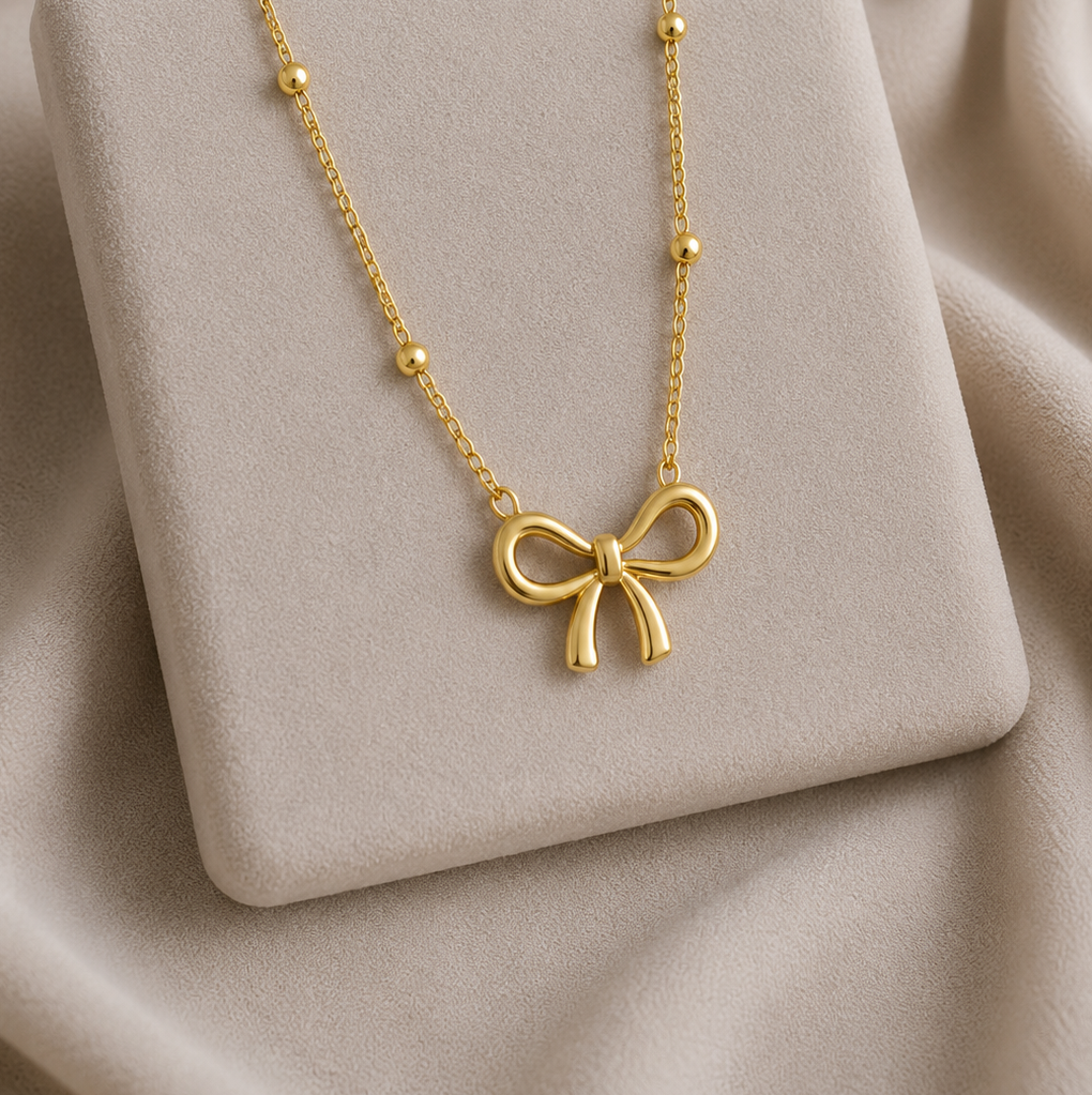 Stainless Steel Bow Necklace