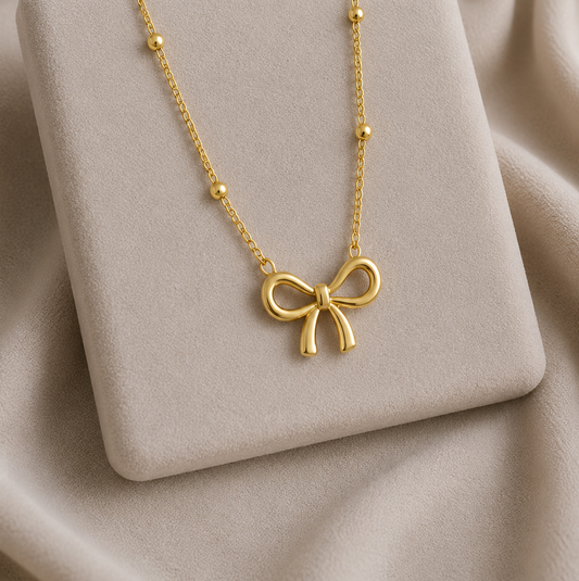 Stainless Steel Bow Necklace