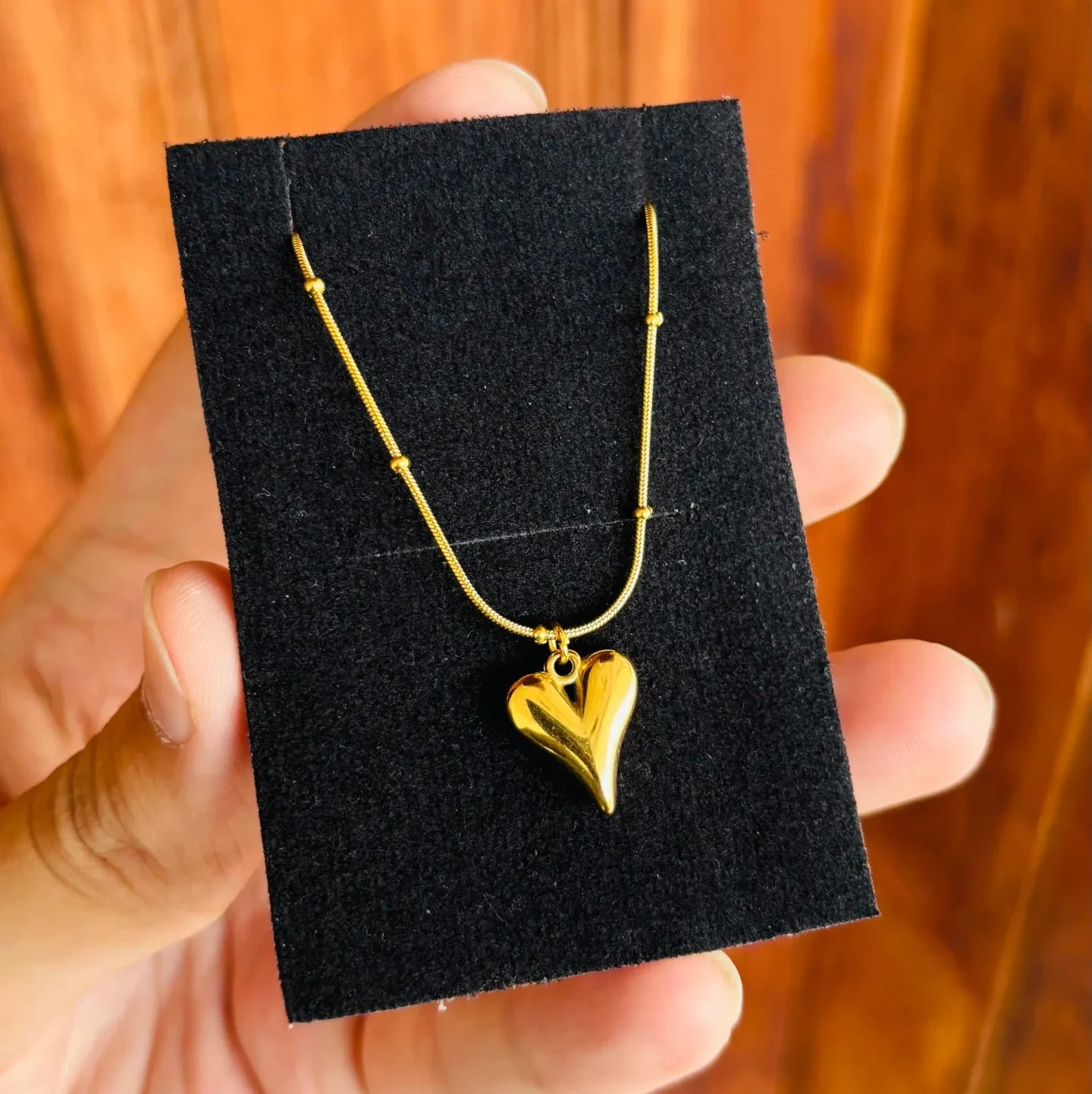Premium Quality Stainless Steel Golden Heart Necklace